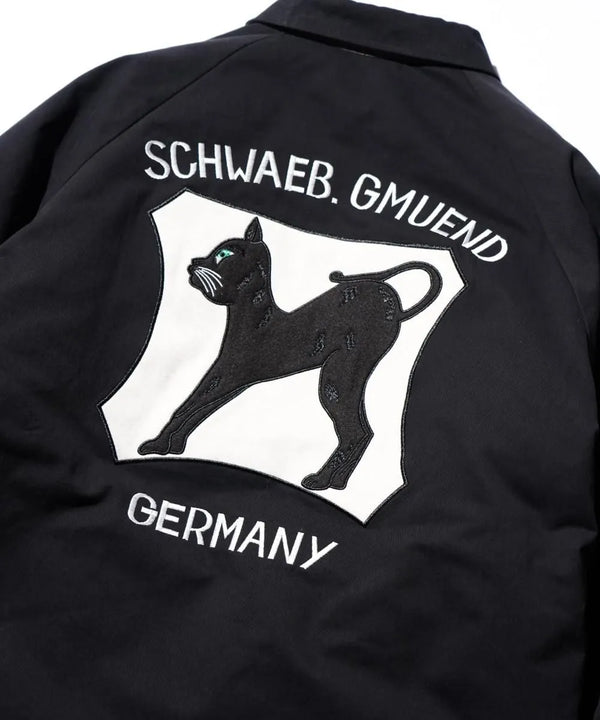 THRIFTY LOOK - GERMANY SOUVENIR PADDED JACKET - BLACK CANVAS