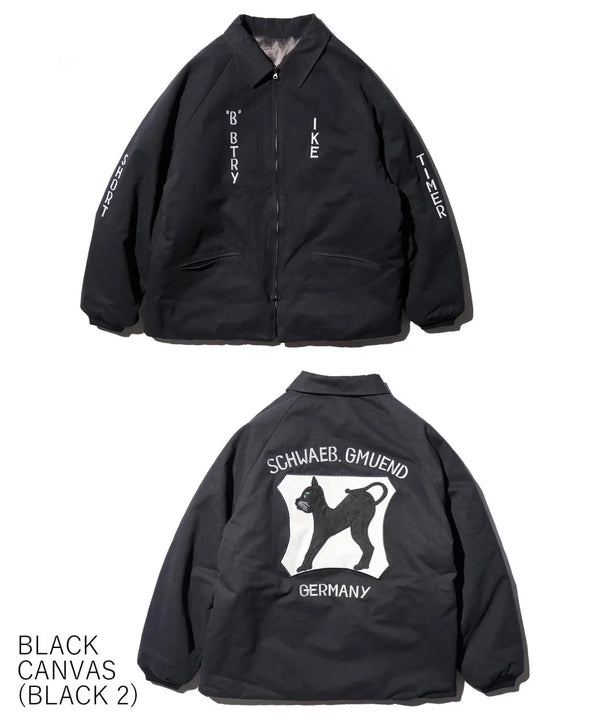 THRIFTY LOOK - GERMANY SOUVENIR PADDED JACKET - BLACK CANVAS