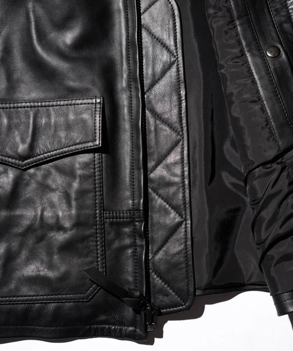 SUNNY SPORTS - LEATHER AVIATOR JACKET - BLACK