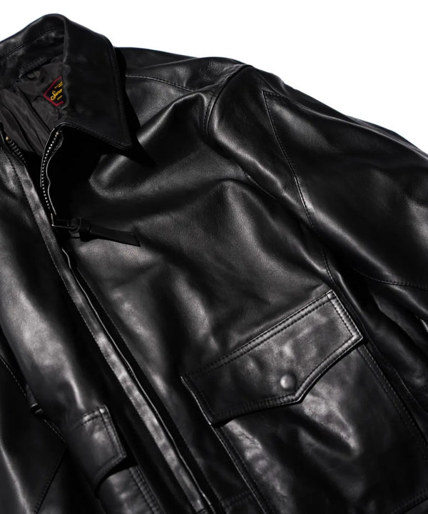 SUNNY SPORTS - LEATHER AVIATOR JACKET - BLACK