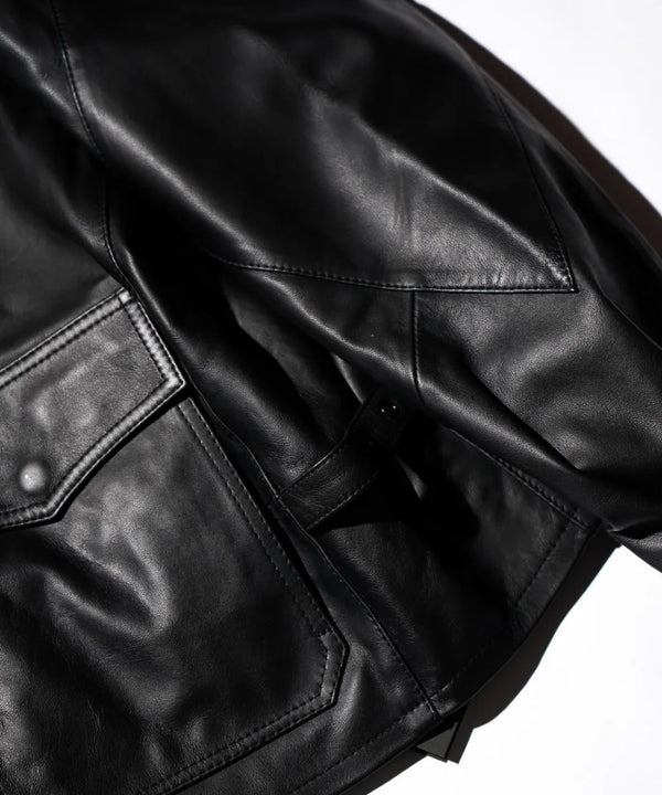 SUNNY SPORTS - LEATHER AVIATOR JACKET - BLACK