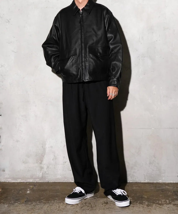 SUNNY SPORTS - LEATHER AVIATOR JACKET - BLACK