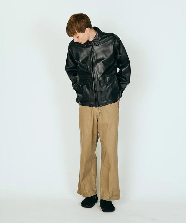 SUNNY SPORTS - LEATHER AVIATOR JACKET - BLACK