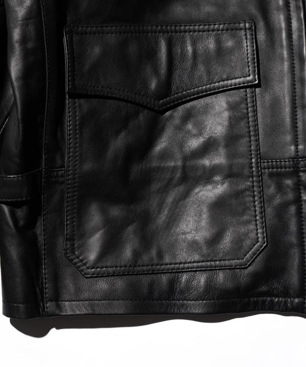 SUNNY SPORTS - LEATHER AVIATOR JACKET - BLACK