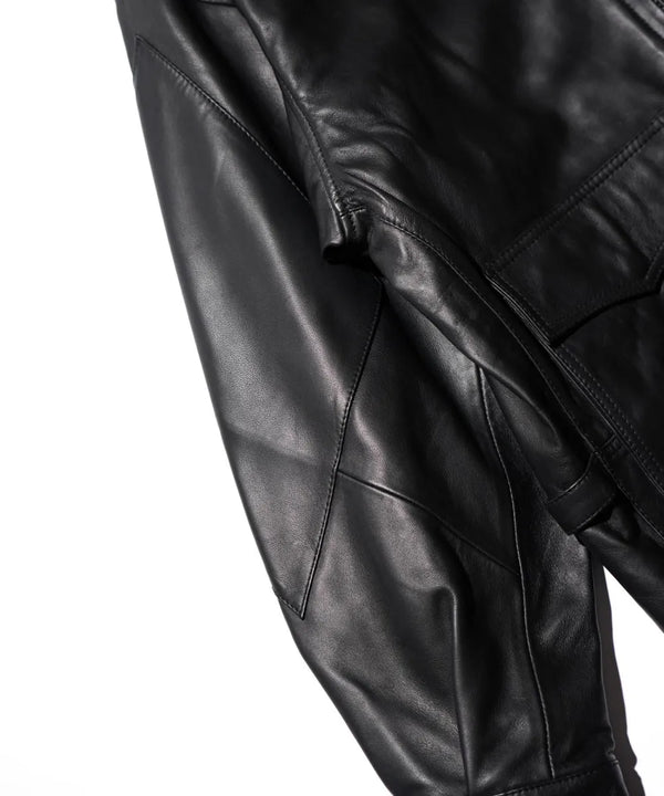 SUNNY SPORTS - LEATHER AVIATOR JACKET - BLACK