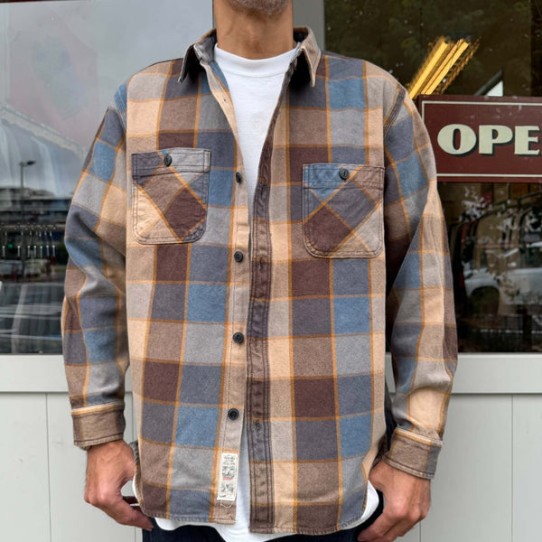 HOUSTON - VINTAGE AMERICAN CHECK VIYELLA SHIRT - BROWN