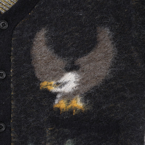 CHALLENGER - NATIVE EAGLE CARDIGAN - BLACK