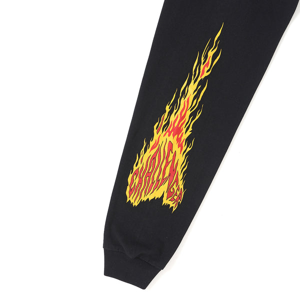 CHALLENGER - L/S SNAKING LOGO TEE - BLACK