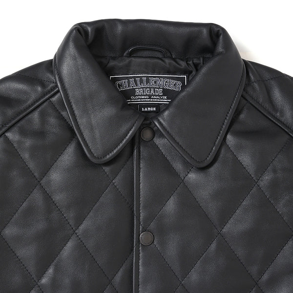 CHALLENGER - QULITING LEATHER JACKET - BLACK