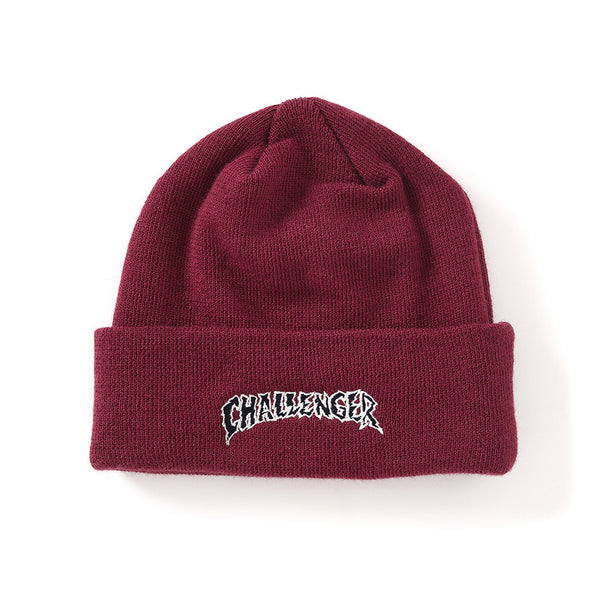 CHALLENGER - CRASH LOGO KNIT CAP - BURGUNDY