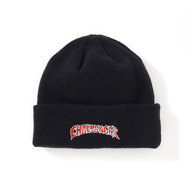 CHALLENGER - CRASH LOGO KNIT CAP - BLACK