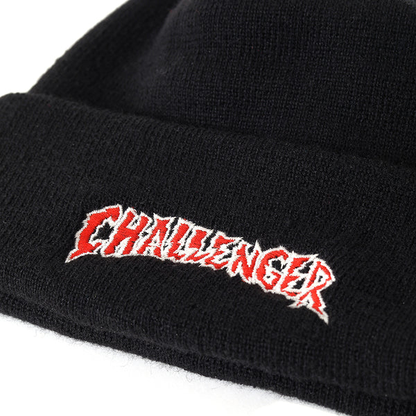 CHALLENGER - CRASH LOGO KNIT CAP - BLACK