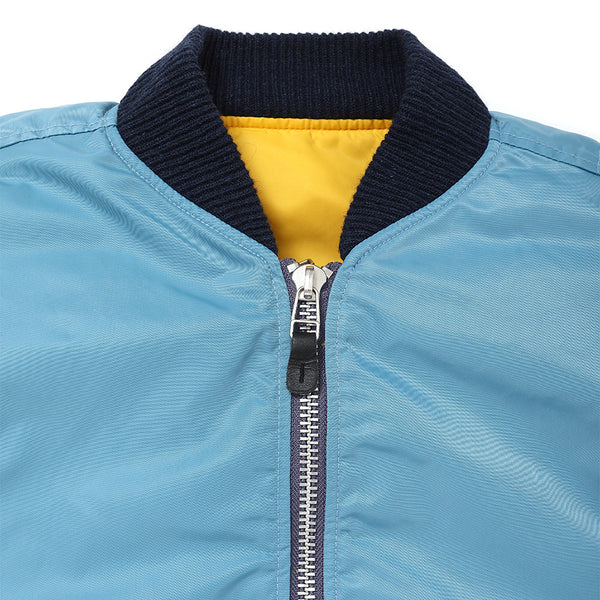 CHALLENGER - REVERSIBLE MA-1 JACKET - BLUE GRAY x YELLOW
