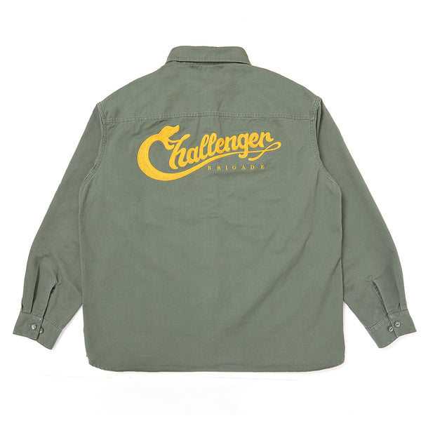 CHALLENGER - SNAKING LOGO WORK SHIRT - OLIVE