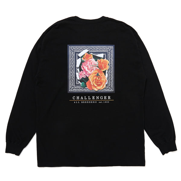 CHALLENGER - L/S ROSE BANDANA TEE - BLACK