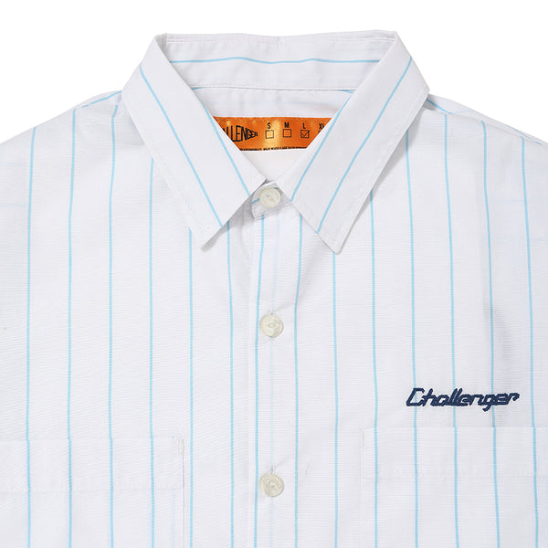 CHALLENGER - L/S STRIPE MECANIC SHIRT - WHITE