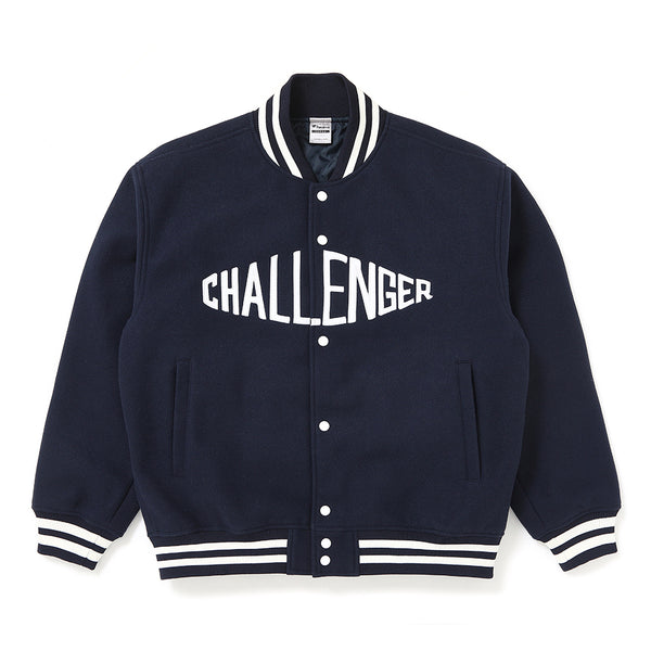 CHALLENGER - LOGO MELTON STADIUM JACKET - NAVY