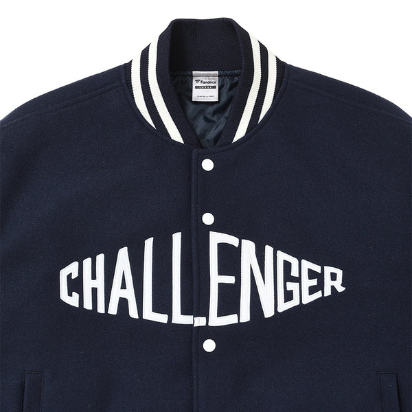 CHALLENGER - LOGO MELTON STADIUM JACKET - NAVY