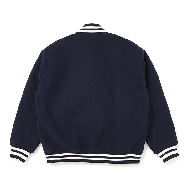 CHALLENGER - LOGO MELTON STADIUM JACKET - NAVY