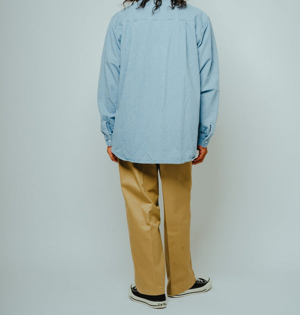 BIGMIKE - DENIM UTILITY LONG SLEEVE SHIRTS - L.INDIGO