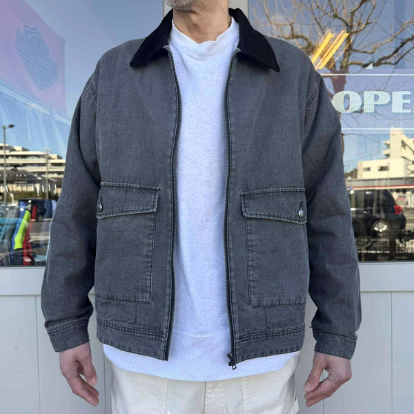 BIGMIKE - WASHED DUCK TRACKER JACKET - BLACK