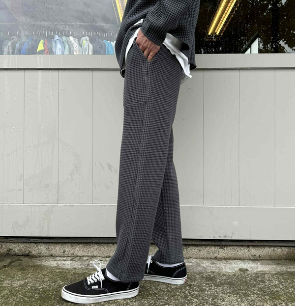 RADIALL - BIG WAFFLE -  STRAIGHT FIT EASY PANTS - STEEL GRAY