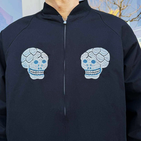 THRIFTY LOOK - SNAKE & SKULL SOUVENIR JACKET - BLACK