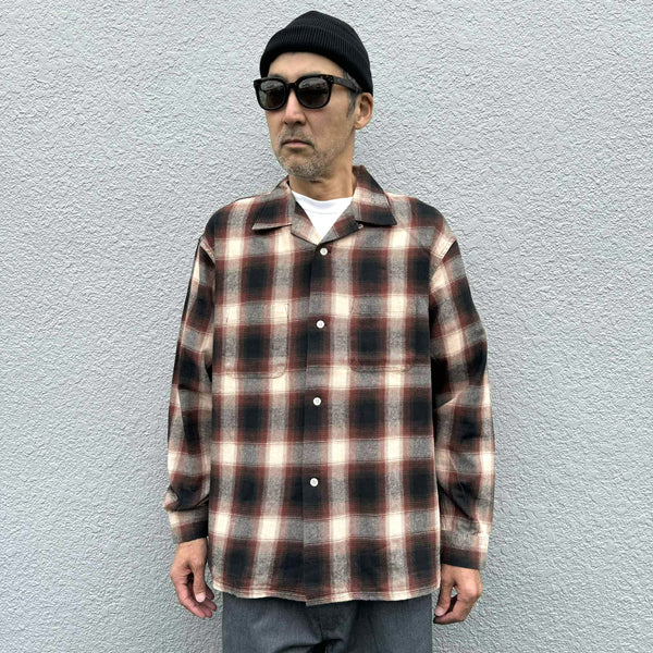 FIVE BROTHER -  CHECK ONE-OP SHIRT - BROWN