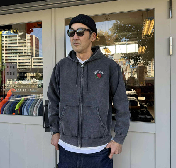 CHALLENGER - ROSE ZIP HOODIE - BLACK