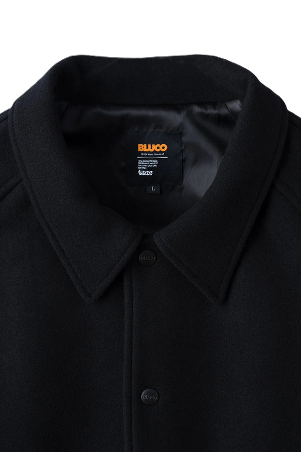 BLUCO - HEAVY MELTON AWARD JACKET - BLACK