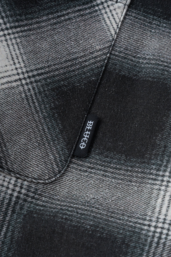 BLUCO - PRINT FLANNEL CHECK SHIRT -Ombre- BLACK