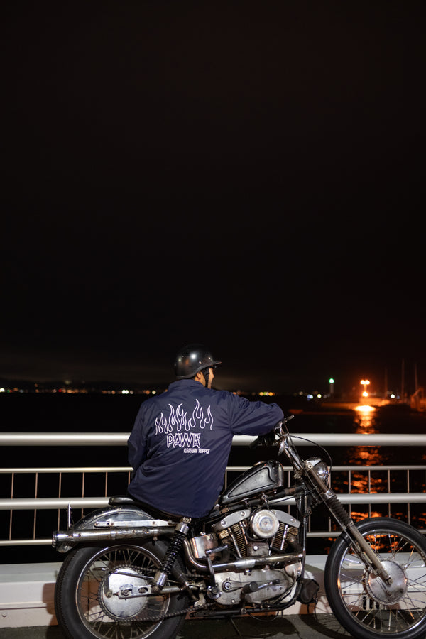 PAWG - FLAMES COACH JACKET - NAVY