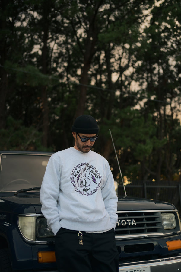 PAWG×HOTEL - BUNNY SWEAT - ASH GREY / PURPLE