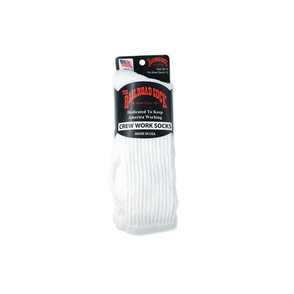 RAILROAD SOCK - MEN'S 3 PAIR PREMIUM COTTON CREW SOCKS - WHITE