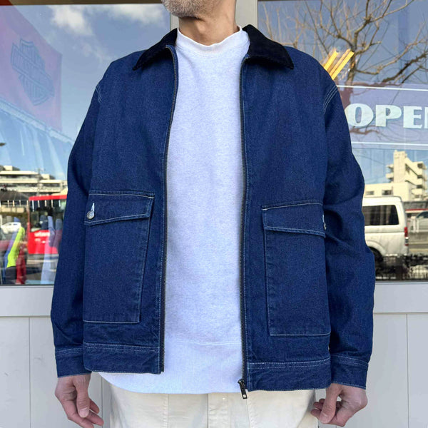 BIGMIKE - DENIM TRACKER JACKET - D.INDIGO