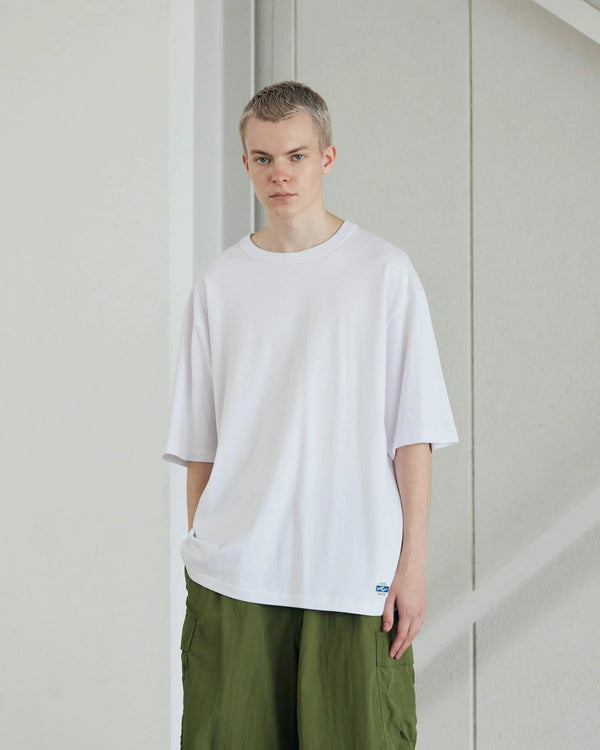 ARMY TWILL - 30/2 OE HALF SLEEVE PRINT TEE_AT - WHITE