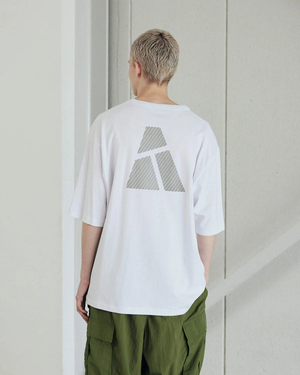 ARMY TWILL - 30/2 OE HALF SLEEVE PRINT TEE_AT - WHITE