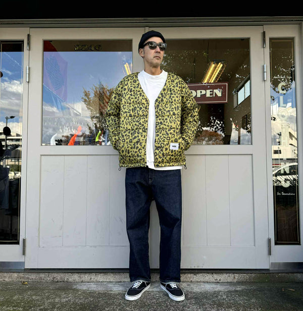 WAX - REVERSIBLE NYLON CARDIGAN - KHAKI