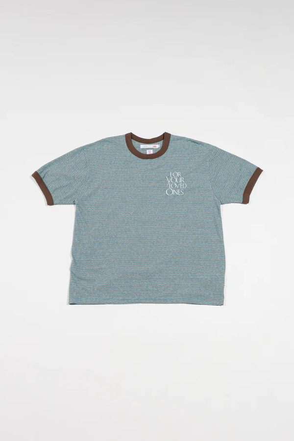 melple - SEAVIEW RINGER S/S - TURQUOISE x BROWN