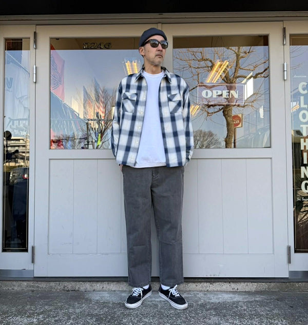 BIGMIKE - RAYON MIX OMBRE L/S SHIRTS - WHITE×BLUE