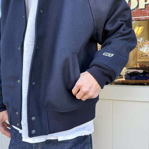 BLUCO - HEAVY MELTON AWARD JACKET - NAVY