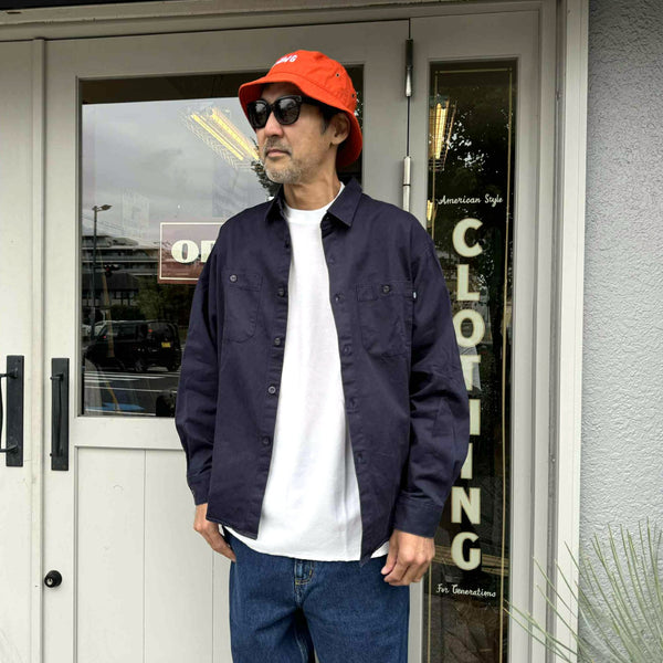 CHALLENGER - SNAKING LOGO WORK SHIRT - NAVY