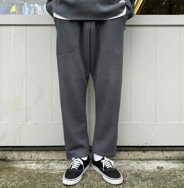 RADIALL - BIG WAFFLE -  STRAIGHT FIT EASY PANTS - STEEL GRAY