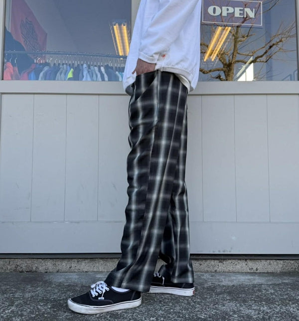 BIGMIKE - RAYON MIX OMBRE EASY PANTS - BLACK x WHITE