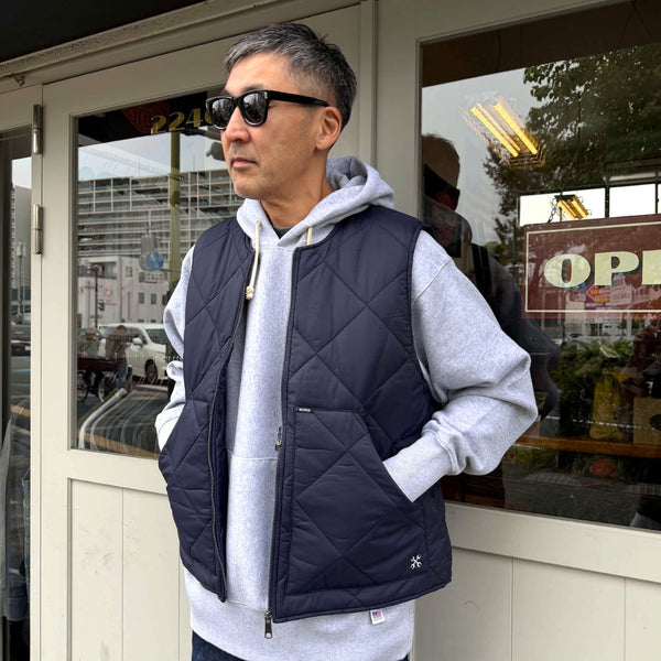 BLUCO - NYLON RIP QULTING VEST - NAVY