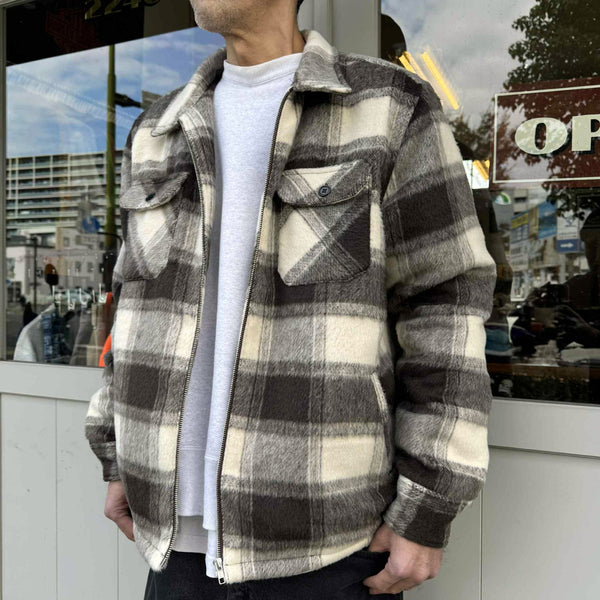 BIGMIKE - OMBRE ZIP QUILTED LINING JACKET - BROWN x OFF