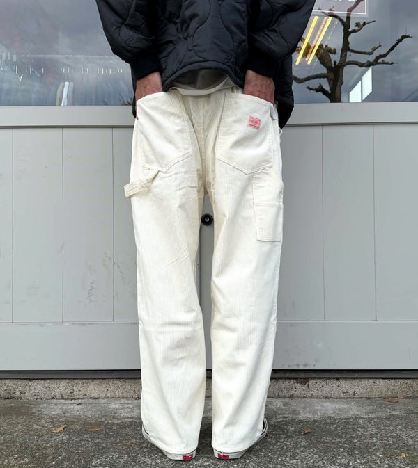 BIGMIKE - CORDUROY PAINTER EASY PANTS - OFF WHITE