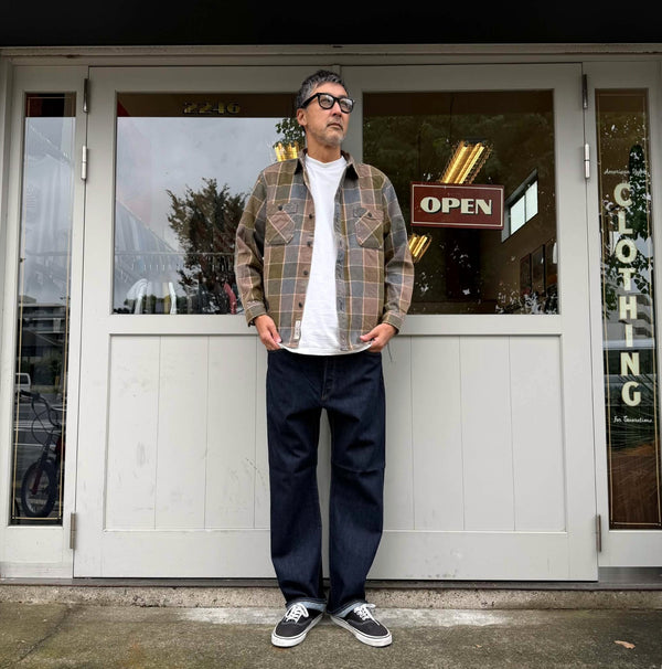 HOUSTON - VINTAGE AMERICAN CHECK VIYELLA SHIRT - OLIVE