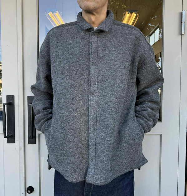 JACKMAN - WOOL COACH SHIRTS - HEATHER CHARCOAL