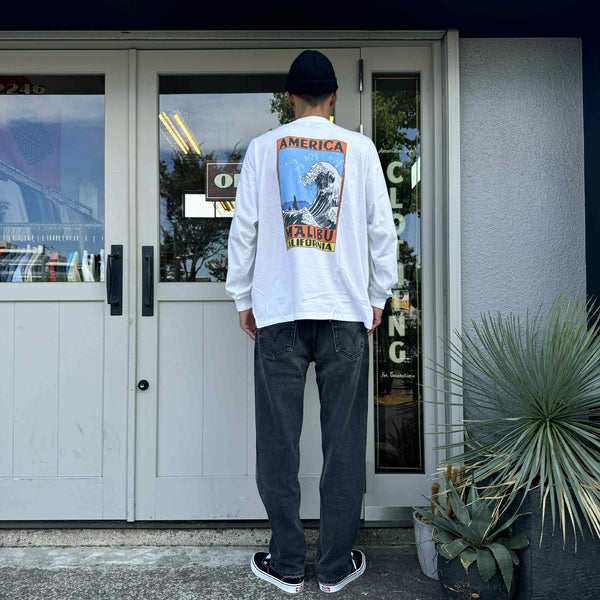 ILL ONE EIGHTY - AMERICAN WAVE  L/S TEE - WHITE